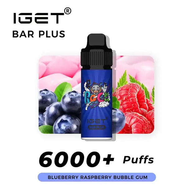 Blueberry Raspberry Bubble Gum – IGET Bar Plus 6000 Puffs IGET Bar Plus — buy IGET vape online in Australia
