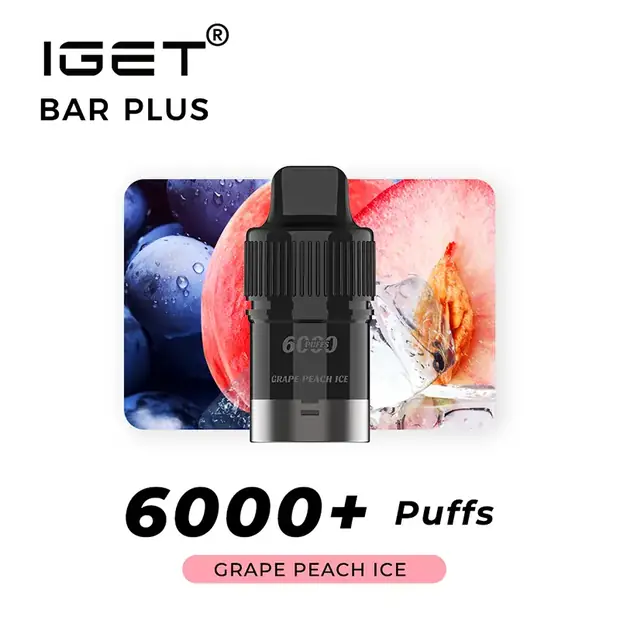 Grape Peach lce – IGET Bar Plus Pod 6000 Puffs IGET Bar Plus Pod 6000 Puffs — buy IGET vape online in Australia