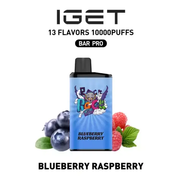 Blueberry Raspberry IGET Bar Pro 10000 Puffs IGET Bar Pro — buy IGET vape online in Australia