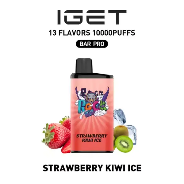 Strawberry Kiwi Ice IGET Bar Pro 10000 Puffs IGET Bar Pro — buy IGET vape online in Australia