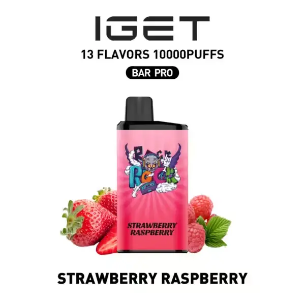 Strawberry Raspberry IGET Bar Pro 10000 Puffs IGET Bar Pro — buy IGET vape online in Australia