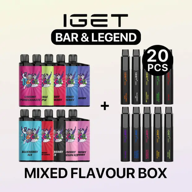 Mixed Flavour Box – IGET Bar & Legend (20PCS) IGET Wholesale — buy IGET vape online in Australia