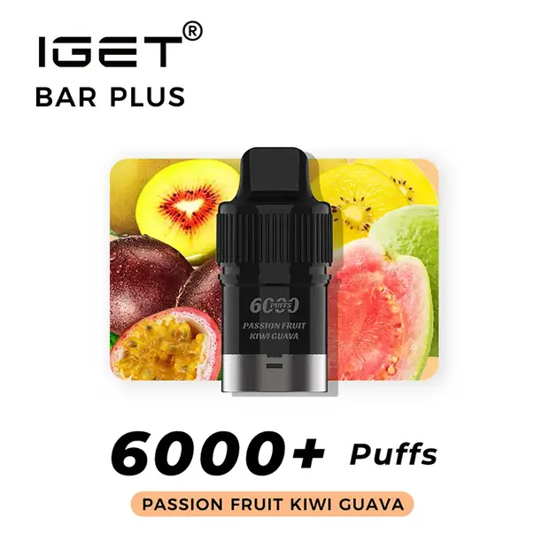 Passion Fruit Kiwi Guava – IGET Bar Plus Pod 6000 Puffs IGET Bar Plus Pod 6000 Puffs — buy IGET vape online in Australia