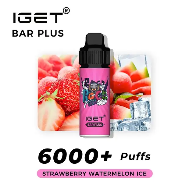 Strawberry Watermelon Ice – IGET Bar Plus 6000 Puffs IGET Bar Plus — buy IGET vape online in Australia