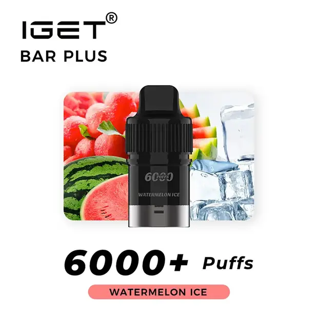 Watermelon Ice – IGET Bar Plus Pod 6000 Puffs IGET Bar Plus Pod 6000 Puffs — buy IGET vape online in Australia